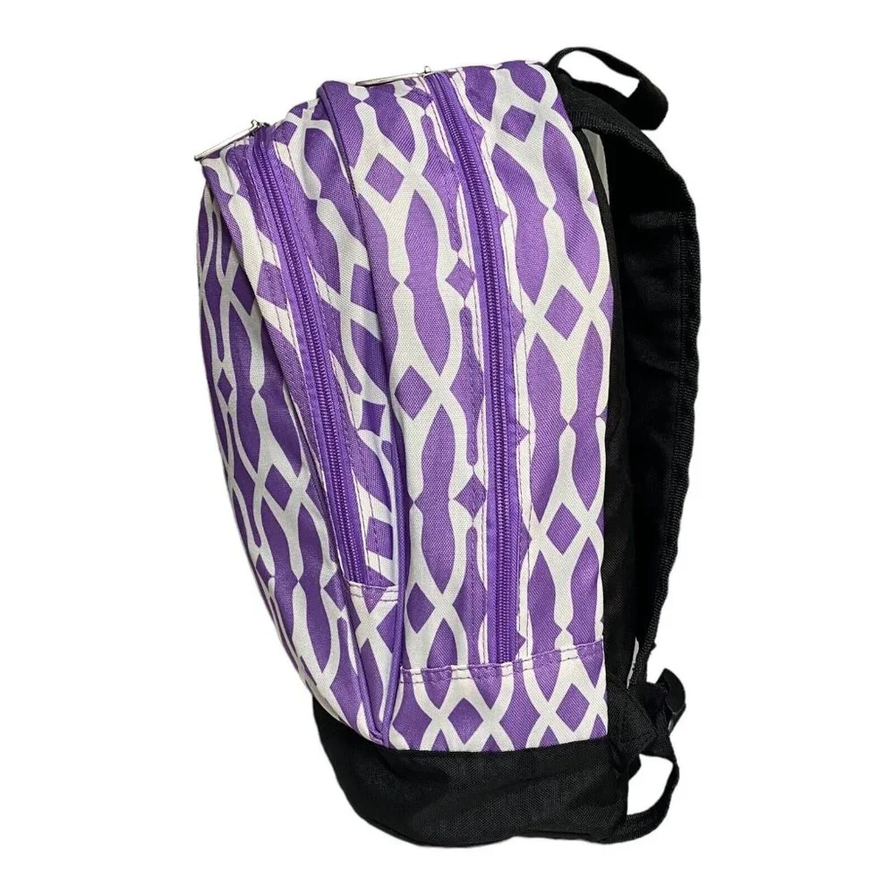 Wildkin Kids Zip 2 Compartment Backpack Overnight School Bag Purple Wishbone EUC